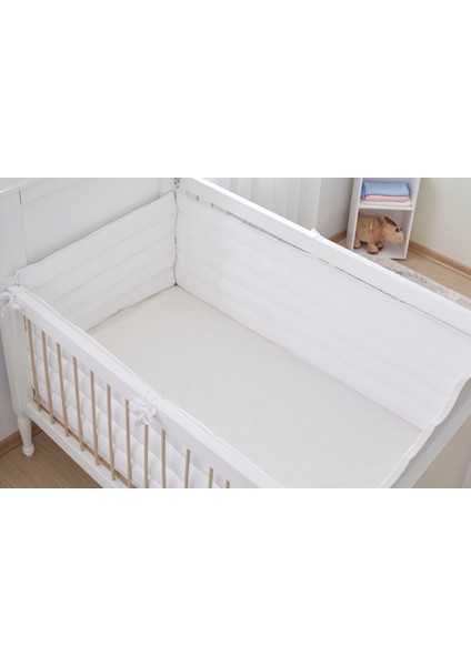 Beşik Kenar Koruyucu Set 4 Parça- Beyaz - 70X130 cm