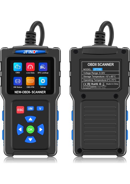 JF700 Obd2 Arıza Tespit Cihazı Tarayıcı Hata Kod Okuyucu Led Ekran