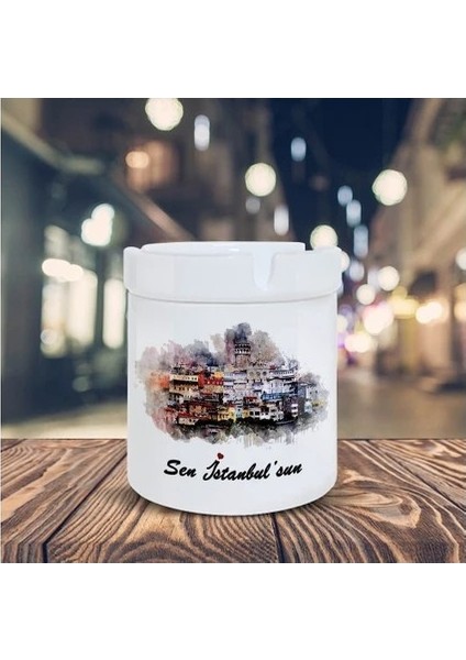 Sen Istanbulsun Galata Kulesi Küllük Seramik Kül Tablası