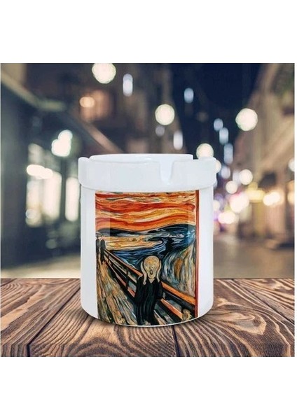 Edvard Munch Çığlık Sanat Eseri Baskılı Küllük Kül Tablası