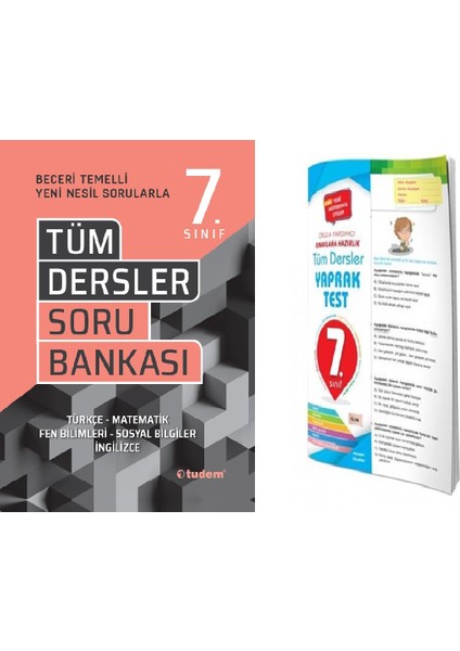 Tudem Yayınları 7. Sınıf Tüm Dersler Beceri Temelli Soru Bankası Bursluluk Kitabı fiyatları