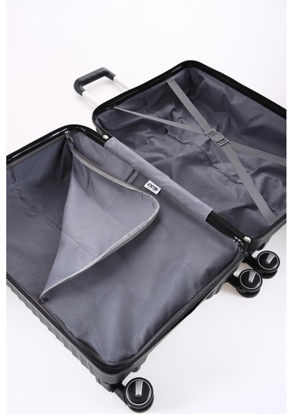 Siyah Unisex 62x40x27 cm Orta Boy Çekçekli Sert Valiz FAB-5235 indirimleri