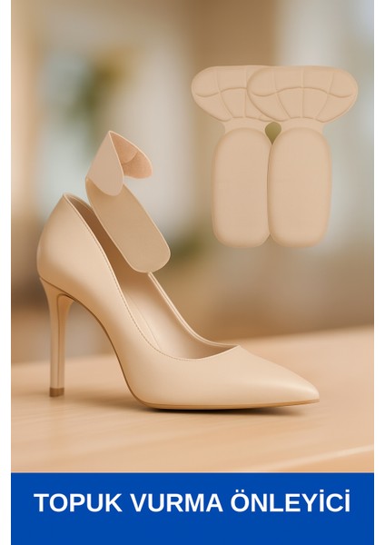 Ayakkabı Topuk Vurma Önleyici,daraltma Pedi Ayakkabı Içi Koruyucu Aparat Topuk Süngeri Bej