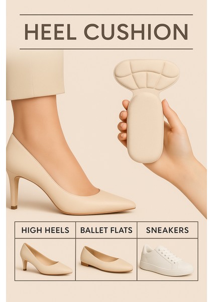 Ayakkabı Topuk Vurma Önleyici,daraltma Pedi Ayakkabı Içi Koruyucu Aparat Topuk Süngeri Bej fırsatları