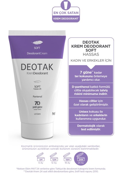 Soft Hassas Koruma 7 Güne Kadar Etkili Krem Deodorant 35 ml