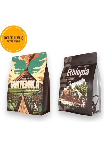 Ethiophia & Guatemala Öğütülmüş Yöresel Kahve 250g x2
