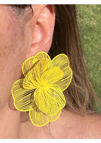 Telkari Sarı Çiçek Küpe fiyatları