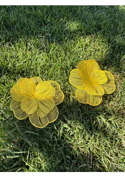 Telkari Sarı Çiçek Küpe