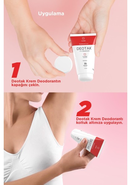 Classic Koruma 7 Güne Kadar Etkili Hassass Ciltler Için Kadın - Erkek Kullanım Krem Deodorant 35 ml