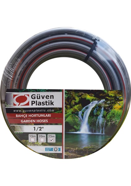 1/2" Siyah U.v. Dayanımlı Örgülü Bahçe Hortumu (15 Metre)