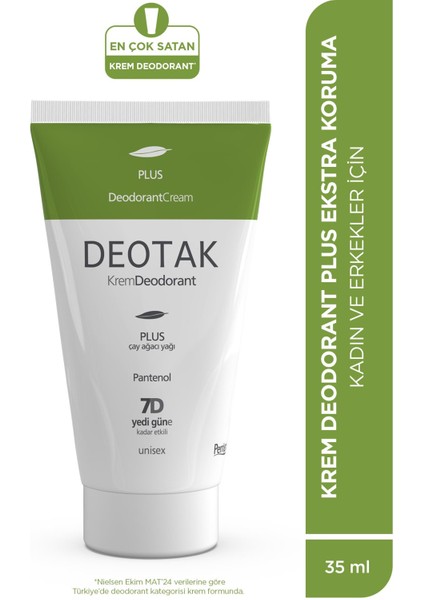 Pluss Ekstra Koruma 7 Güne Kadar Etkili Krem Deodorant 35 ml