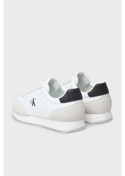 Logolu Deri ve Süet Karışımlı Sneaker Ayakkabı YM0YM0132501W Erkek Ayakkabı YM0YM01325 01W