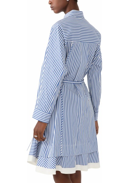 Basamaklı Kollu Çizgili Gömlek modelleri