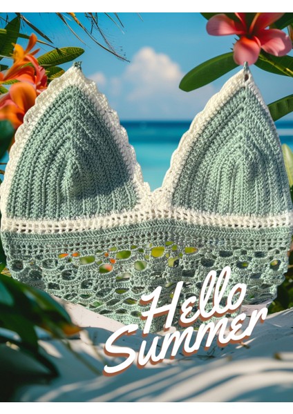 %100 Pamuk Koton El Örgüsü Bustiyer