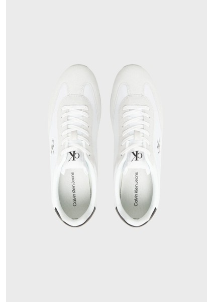 Logolu Deri ve Süet Karışımlı Sneaker Ayakkabı YM0YM0132501W Erkek Ayakkabı YM0YM01325 01W modelleri
