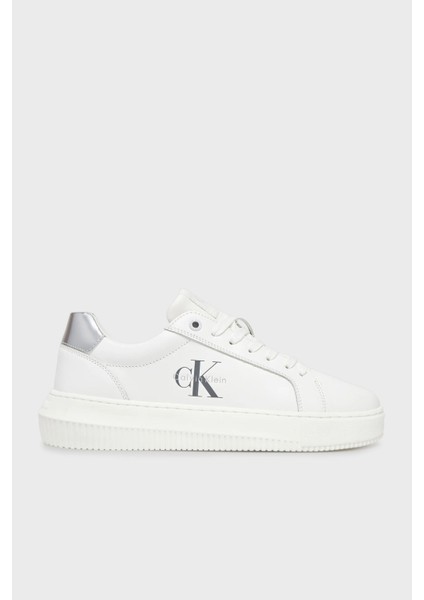 Logolu Deri Sneaker Ayakkabı YW0YW0187602R Bayan Ayakkabı YW0YW01876 02R