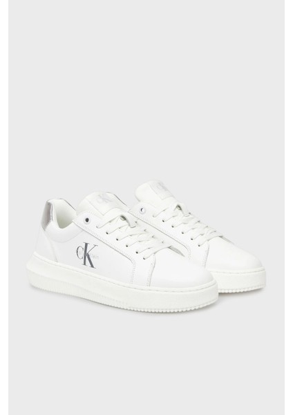 Logolu Deri Sneaker Ayakkabı YW0YW0187602R Bayan Ayakkabı YW0YW01876 02R fiyatları