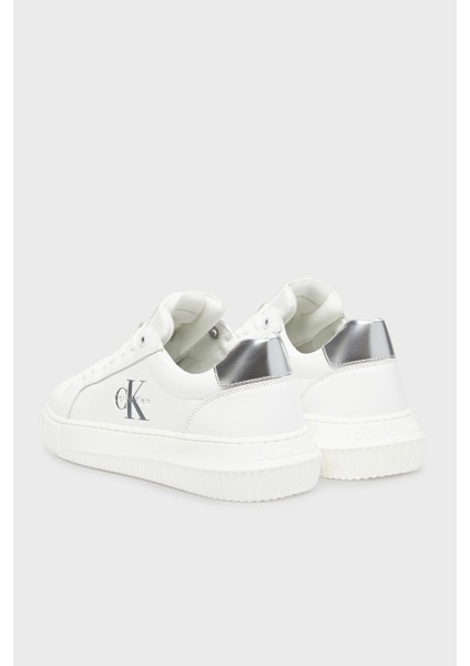 Logolu Deri Sneaker Ayakkabı YW0YW0187602R Bayan Ayakkabı YW0YW01876 02R