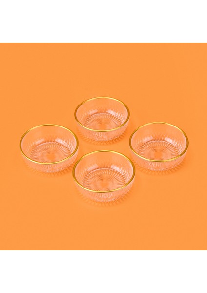 Kitchen Zelazo 4'lü Kase Seti - Şeffaf / Altın - 11,5 cm fiyatları