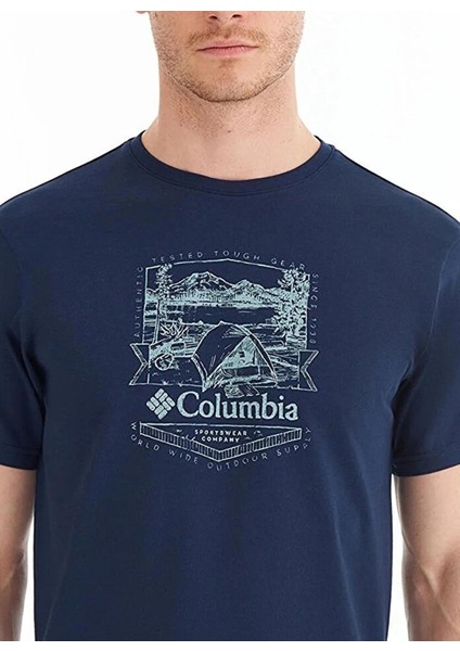 Csc M Lakeside Badge Erkek Lacivert Outdoor Tişört CS0232-466 fiyatları