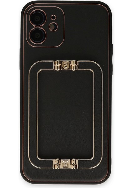 Newface iPhone 12 Kılıf Coco Elit Kapak - Siyah