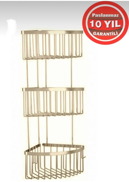 Derin 3'lü Şampuanlık 19*19CM Gold