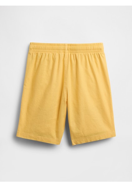 Erkek Çocuk Sarı Keten Karışımlı Relaxed Şort modelleri