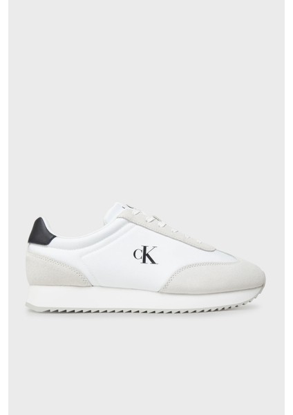 Logolu Deri ve Süet Karışımlı Sneaker Ayakkabı YM0YM0132501W Erkek Ayakkabı YM0YM01325 01W