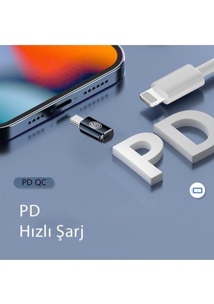 35W Type C To Lightning iPhone 15 Max Pro Plus Yuva Çevirici Hızlı Şarj Aktarımı Otg Dönüştürücü Koyu Mavi Otgtm (Otgtm-D) modelleri