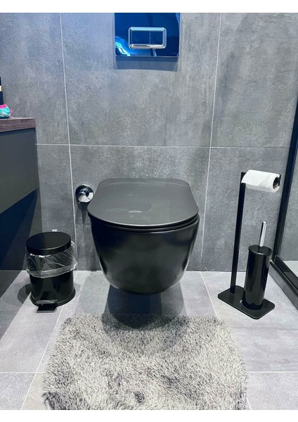 Banyo Tuvalet Kağıtlık Askılı Fırçalı ve Çöp Kovası Seti fiyatları