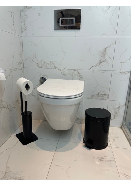Banyo Tuvalet Kağıtlık Askılı Fırçalı ve Çöp Kovası Seti fırsatları