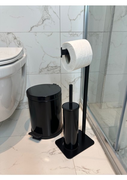 Banyo Tuvalet Kağıtlık Askılı Fırçalı ve Çöp Kovası Seti indirimleri