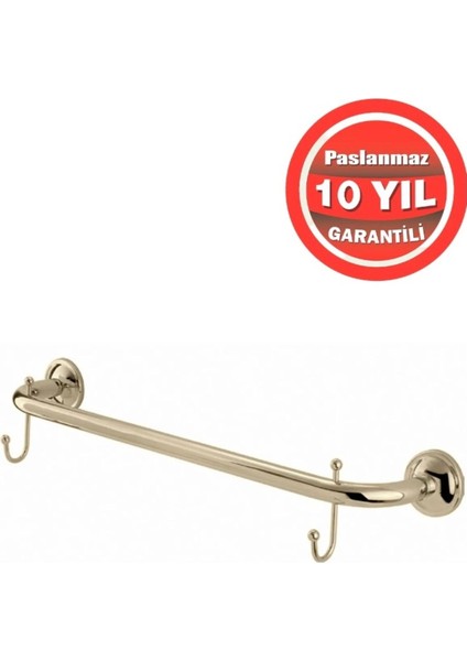 Paslanmaz Pirinç Bella Kancalı 50 cm Uzun Havluluk Altın Gold