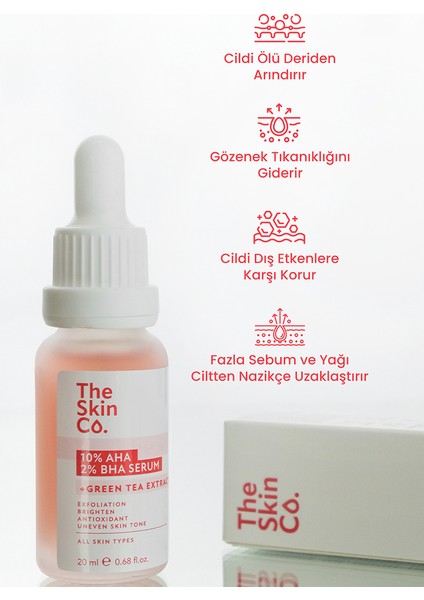 The Skin Co. %10 Aha %2 Bha Cilt Tonu Eşitleyici & Peeling Serum 20 ml modelleri