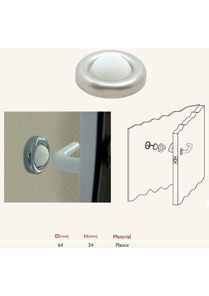 Kapı Tamponu Duvar Bağlantılı Mat Metalik fiyatları