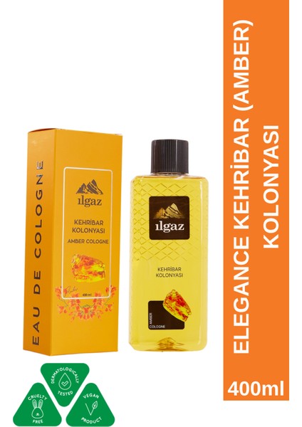 Kehribar Kolonyası Amber Çiçeği Kokusuyla 400 ml 70 Derece Ferahlatıcı Etki