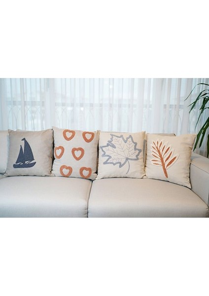 Homesepet Punch Nakışlı Keten Kırlent Kılıfı Palmiye Desenli (2 Adet) fırsatları