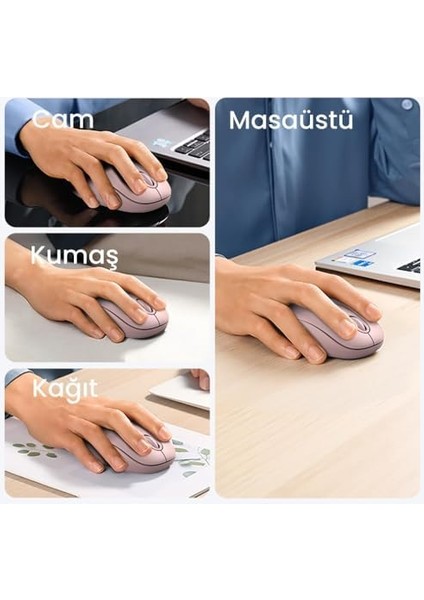 2400DPI 2.4ghz Wireless Kablosuz Sessiz Mouse Pembe modelleri