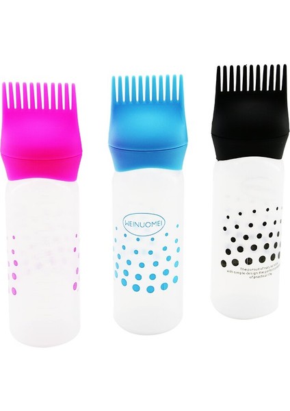 Saç Boyama Tarak Renkli 6oz Ölçekli - Şeff Plastik Şişeli