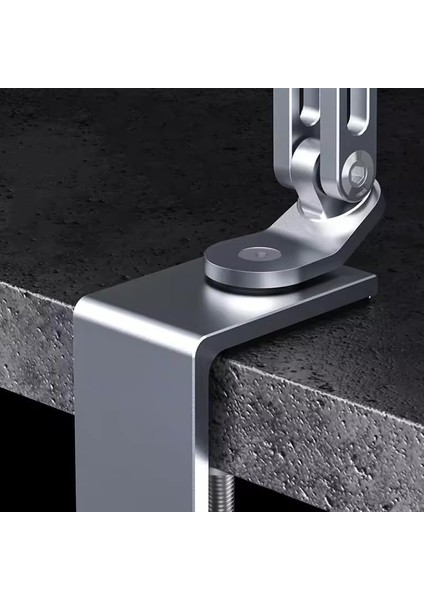 Sınıfının En Profesyoneli ve En Güçlüsü 3 Eklemli Manyetik Tablet ve Telefon Tutucu Masa Kenarına Sıkıştırmalı Güçlü Gövde Yüksekliği Ayarlanabilir Alüminyum Stand Silver C67 modelleri