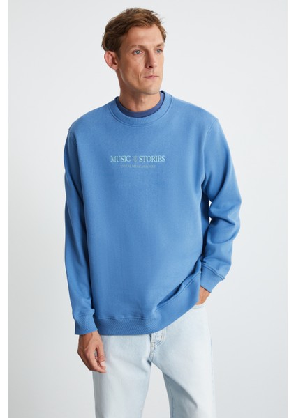 Erwan Erkek Mavi Sweatshirt