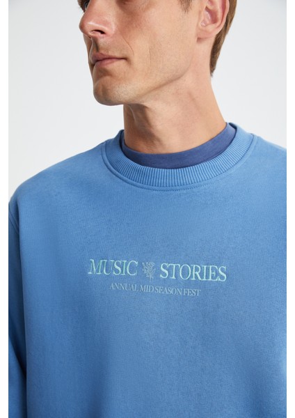 Erwan Erkek Mavi Sweatshirt indirimleri
