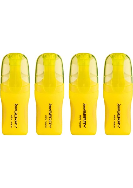 Berry Mını Fosforlu Kalem Sarı 4lu Set