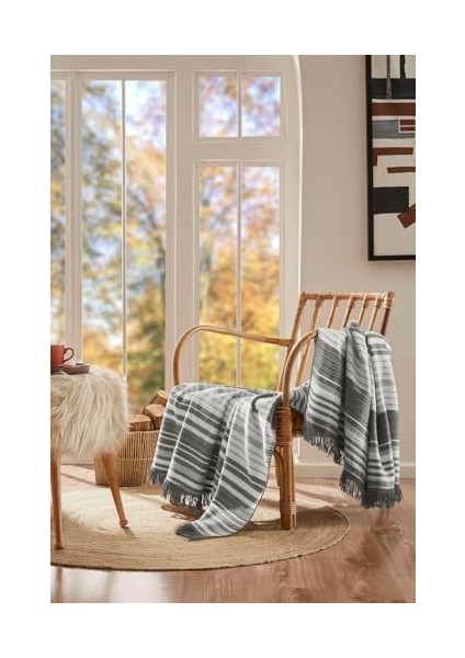 Floretta Çizgili Pamuklu Battaniye 130X170 cm modelleri