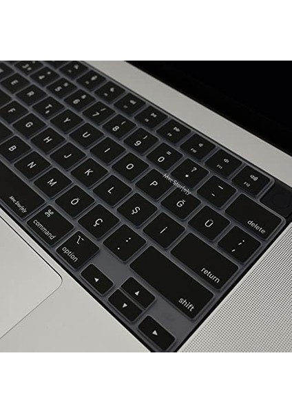 Macbook Air Pro Klavye Koruyucu M1-M2-M3,(Us To Tr) A2681 A3113 A2941 A3114 A2442 A2779 A2992 A2918 A2485 A2780 A2991 ile Uyumlu Siyah modelleri