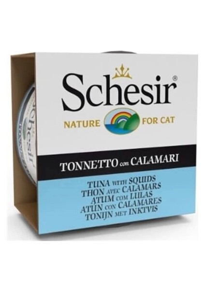 Schesir Ton Balık ve Kalamarlı Yetişkin Konserve Kedi Maması 85 gr