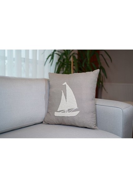 Homesepet Punch Nakışlı Keten Kırlent Kılıfı Yelkenli Desenli (2 Adet) fiyatları