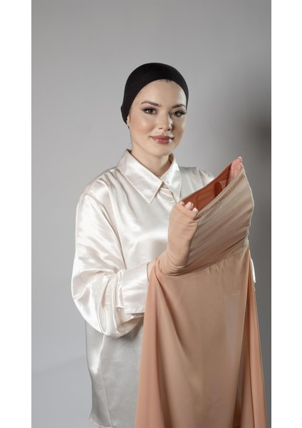 Sütlü Kahve Pratik Hazır Geçmeli Şal Şifon Boru Boneli 3001_26