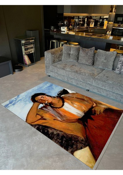 Barcelona Koleksiyonu Pastel Renklerde Kızılderili Desenli Modern Dekoratif Halı 30