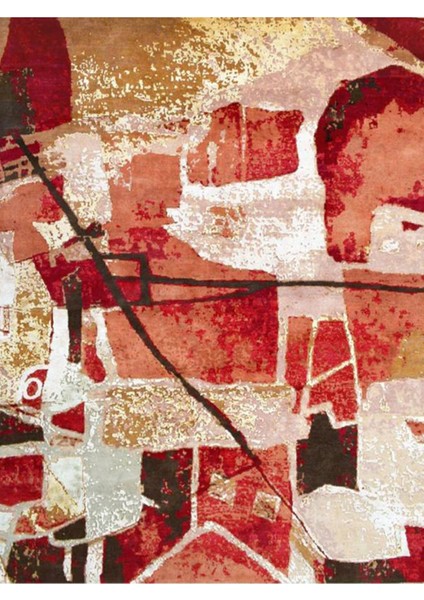 Barcelona Koleksiyonu Çok Renkli Soyut Desenli Modern Dekoratif Halı BARCELONA45